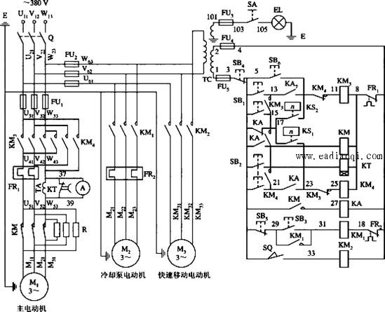 卧式拉床电气原理图图片